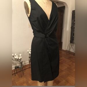 DKNY Black Sleeveless Midi Dress
